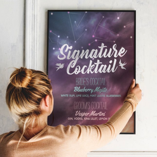 Póster Menú de bebidas con firma boda Constelaciones de g (Subido por el creador)