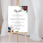 Póster Menú de bebidas de Boda floral de Boho de lujo<br><div class="desc">Este lujoso y caprichoso boho floral boda de la carta de bebidas es perfecto para un boda rústico. El diseño presenta flores multicolores de rosa y peones con follaje verde,  inspiradora belleza natural.</div>