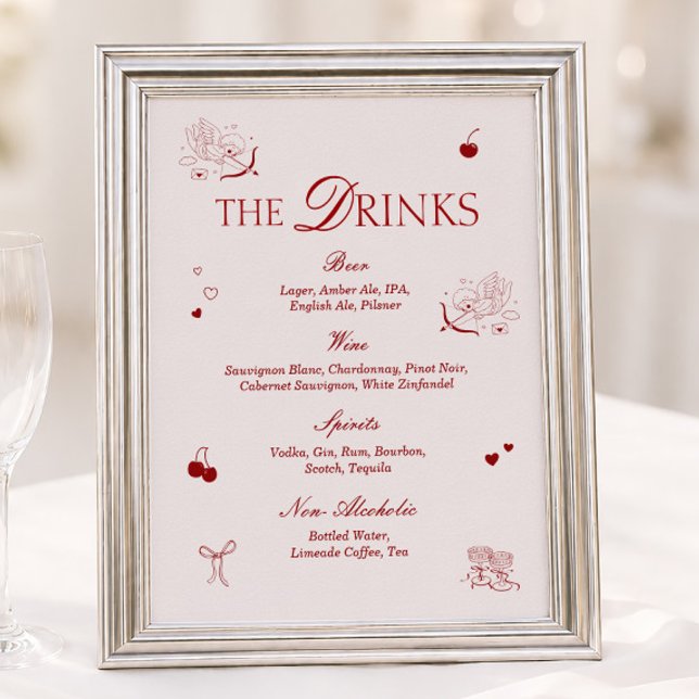Póster Menú de Bebidas de la Barra de Boda Opera Borgoña (Subido por el creador)