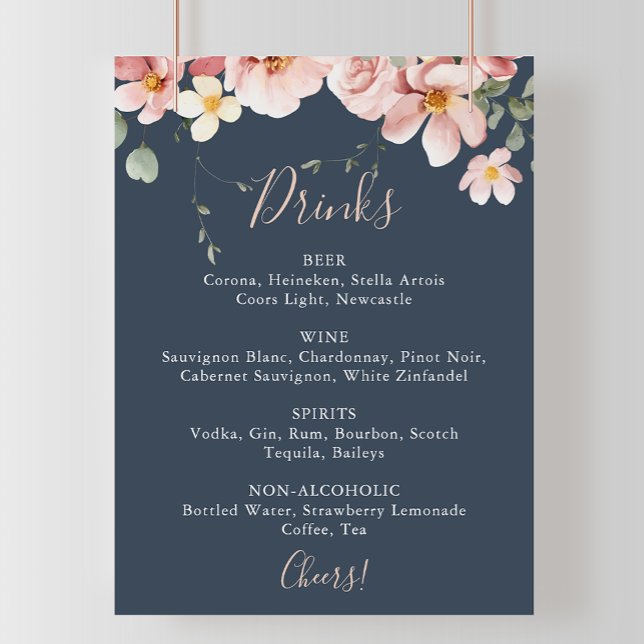 Póster Menú de bebidas del Boda floral del Eucalyptus Gar (Subido por el creador)