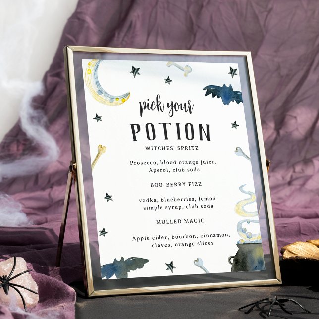 Póster Menú de Bebidas para Baby Shower de Halloween 'Eli (Subido por el creador)