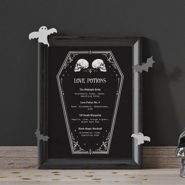 Póster Menú de bebidas para fiesta de novia de Halloween (Subido por el creador)