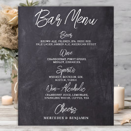 Póster Menú de Bebidas Personalizado para Bar de Boda Rús