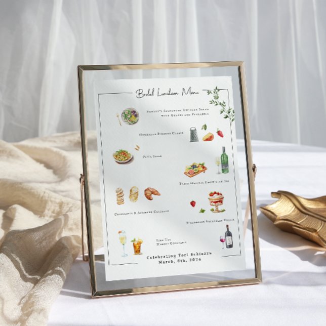 Póster Menú de Boda Personalizado Ilustrado (Subido por el creador)