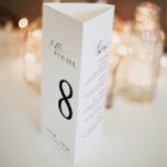 Póster Menú de Bodas Tri-Fold Minimalista de Ellesmere<br><div class="desc">Este menú sirve para un doble propósito y sirve como número de tabla y como pantalla de menú. Su versátil diseño permite destacar fácilmente el número de la mesa, al tiempo que ofrece un amplio espacio para los menús de la cena y de la bebida. Una vez impresa, doblar la...</div>