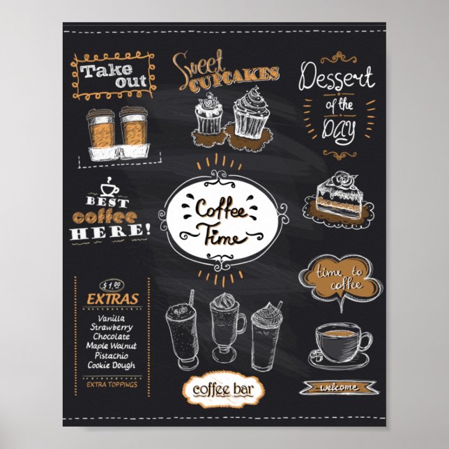 Póster Menú de Café (Frente)