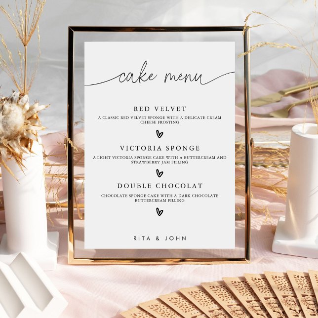 Póster Menú de caligrafía moderna Rótulo de tarta Boda de (Subido por el creador)