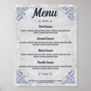 Póster Menú de cena de chef rústico toscano occidental