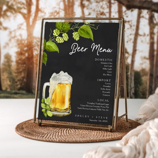 Póster Menú de Cerveza de Boda Love Is Brewing (Subido por el creador)
