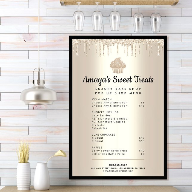 Póster Menú de Chef de Pastelería de Panadería con Drips  (Subido por el creador)