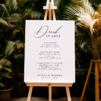 Menú de Cóctel o Bar de Boda Elegante Ebrio de Amo