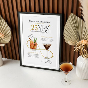 Póster Menú de cócteles Aniversario de las bebidas de fir