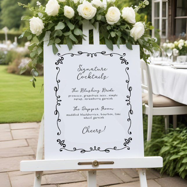 Póster Menú de cócteles de la firma del Boda manuscrito d (Subido por el creador)