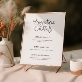 Póster Menú de cócteles manuscrito caprichoso