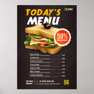 Póster menú de comida rápida