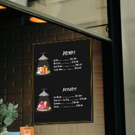 Póster Menú de Comida Rápida Bebidas | Dulces Postres Neg