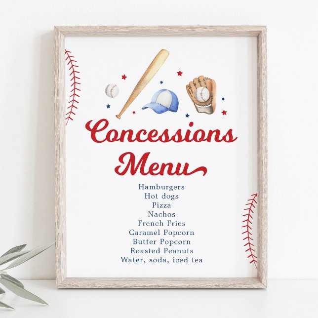Póster Menú de cumpleaños de las concesiones de béisbol (Subido por el creador)