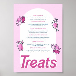 Póster Menú de Fiestas dulces rosados
