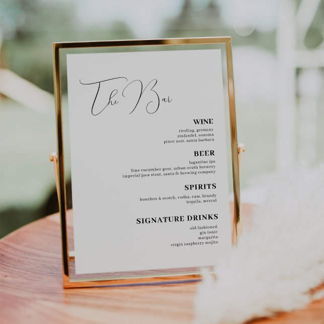 Póster Menú de la barra de bebidas del Boda del manuscrit (Subido por el creador)