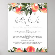 Menú de la barra de bebidas SAVANNAH Peach