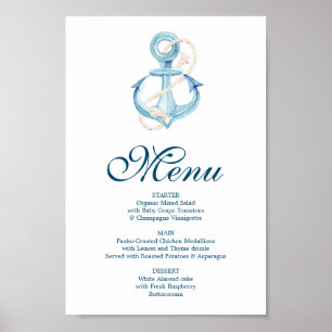 Póster Menú de la Marina Náutica o Rótulo de menú de barr