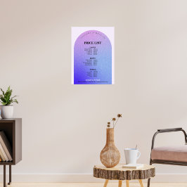 Póster Menú de Lista de Precios de Salón de Uñas de Maqui