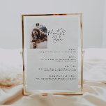 Póster Menú de Mascota de bebidas con firma<br><div class="desc">Mascota Bar - cartel del menú de bebidas con una foto de su mascota. Personalizar con su selección de bebidas para el bar de su boda o el próximo gran evento.</div>