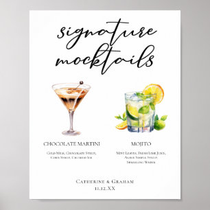 Póster Menú de Mocktails de Martini de Chocolate y Mojito