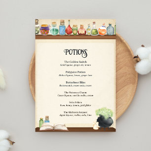 Póster Menú de opciones del menú de bebidas del Fiesta de