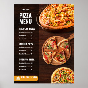 Póster Menú de pizza editable pizzería Menú de restaurant