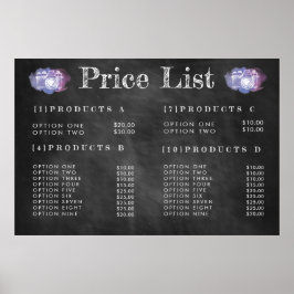 Póster Menú de Precios de Fotógrafo de Pizarra Imprimir P