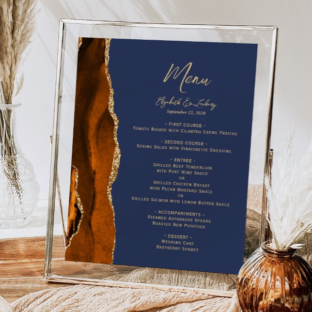 Póster Menú de tabla de Bodas azules de la Marina Agate N (Subido por el creador)
