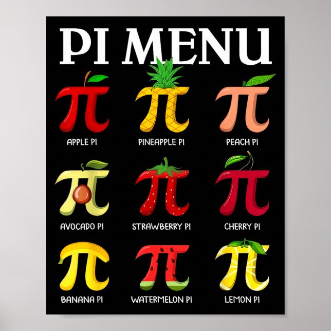 Póster Menú del día 314 payaso tarta de frutas divertida  (Frente)