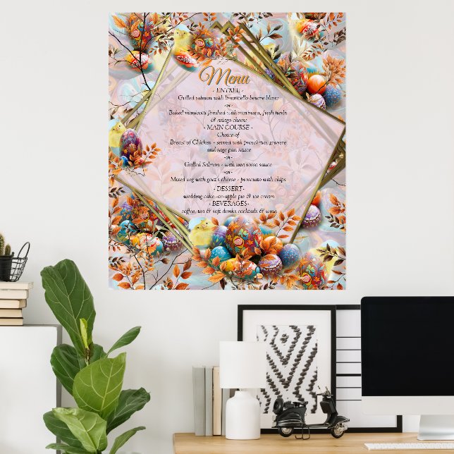 Póster Menú del Domingo de Pascua (Oficina en casa)