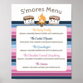 Póster Menú editable por fiesta de S'Mores