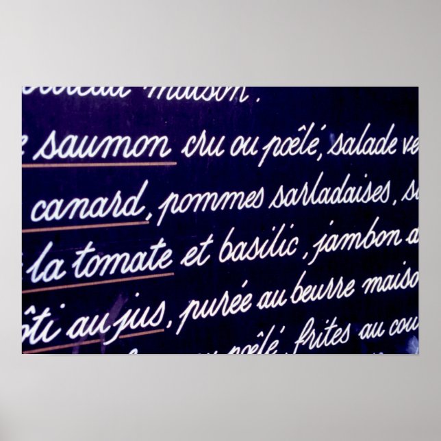 Póster Menú francés (Frente)