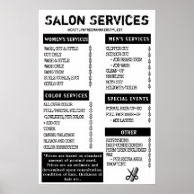 Menú Grunge Salon