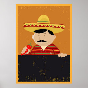 Póster Menú mexicano del cocinero del cocinero