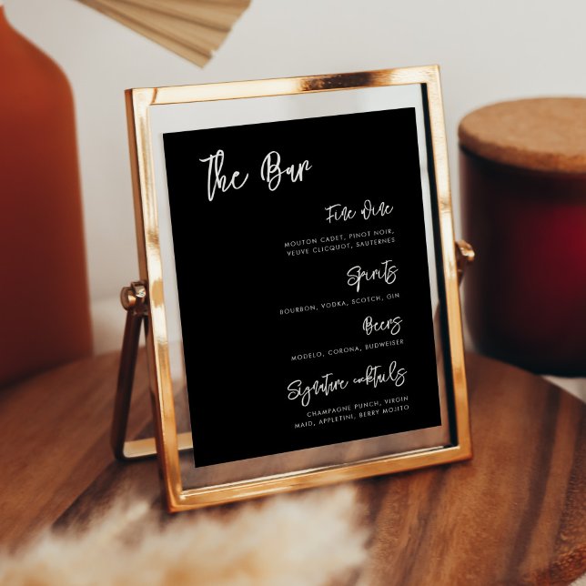 Póster Menú moderno y contemporáneo del Boda negro Bar (Subido por el creador)