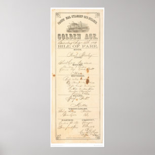 Póster Menú para el vapor "Golden Age" (1276A)