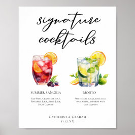 Póster Menú Personalizado Sangria Mojito Signature Cockta
