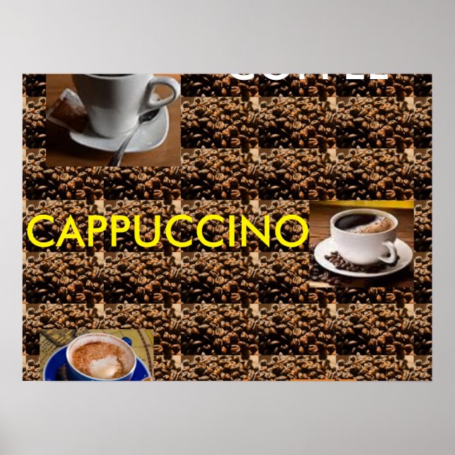 PÓSTER MENÚ POSTER DE CAFÉ CAPPUCCINO LATTE (Frente)