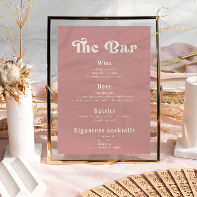 Póster Menú Retro Vintage Wedinks Bar (Subido por el creador)