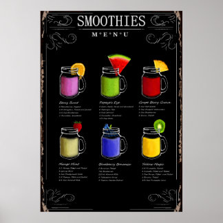 Póster Menú Smoothies