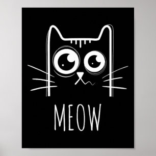 Póster Meow Cat Shirt Meow Kitty Cute Gatos Mamá Y Cat Da