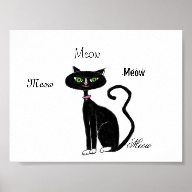 Póster Meow Kitty Retro (Frente)