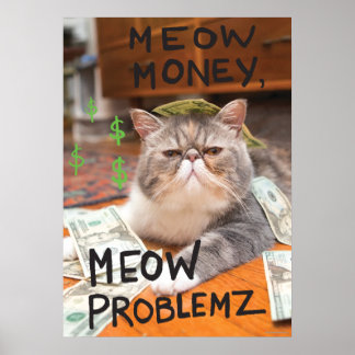 Póster Meow Money, Meow Problemz