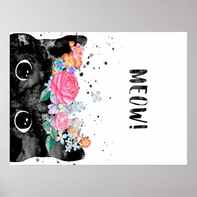 Póster Meow Peeking Cat, Gato Gatito Gato Gato Gatito Ama (Frente)