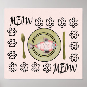 Póster meow poster para los amantes del gato