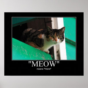Póster Meow Significa Una Amigo De La Pintura De Gato